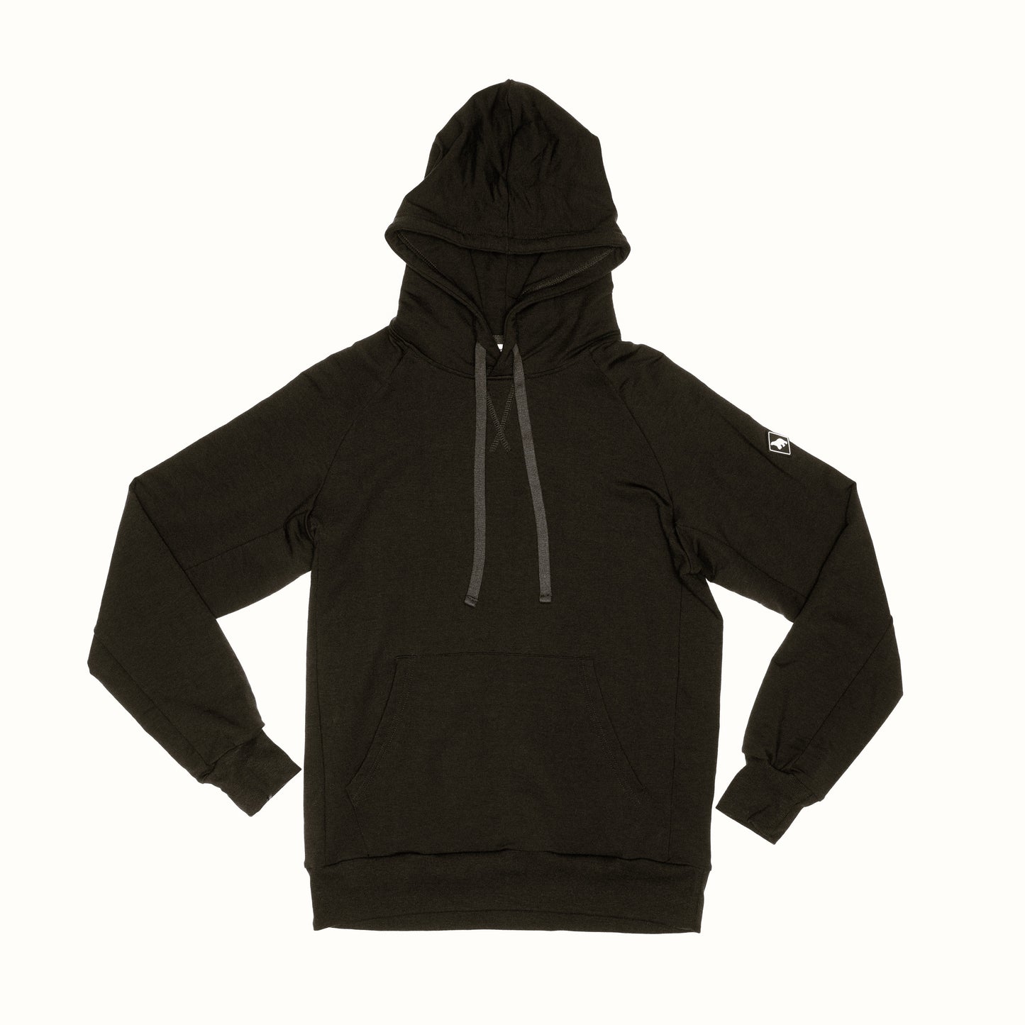 Black Polar Bear Crossing Tencel French Terry Hoodie