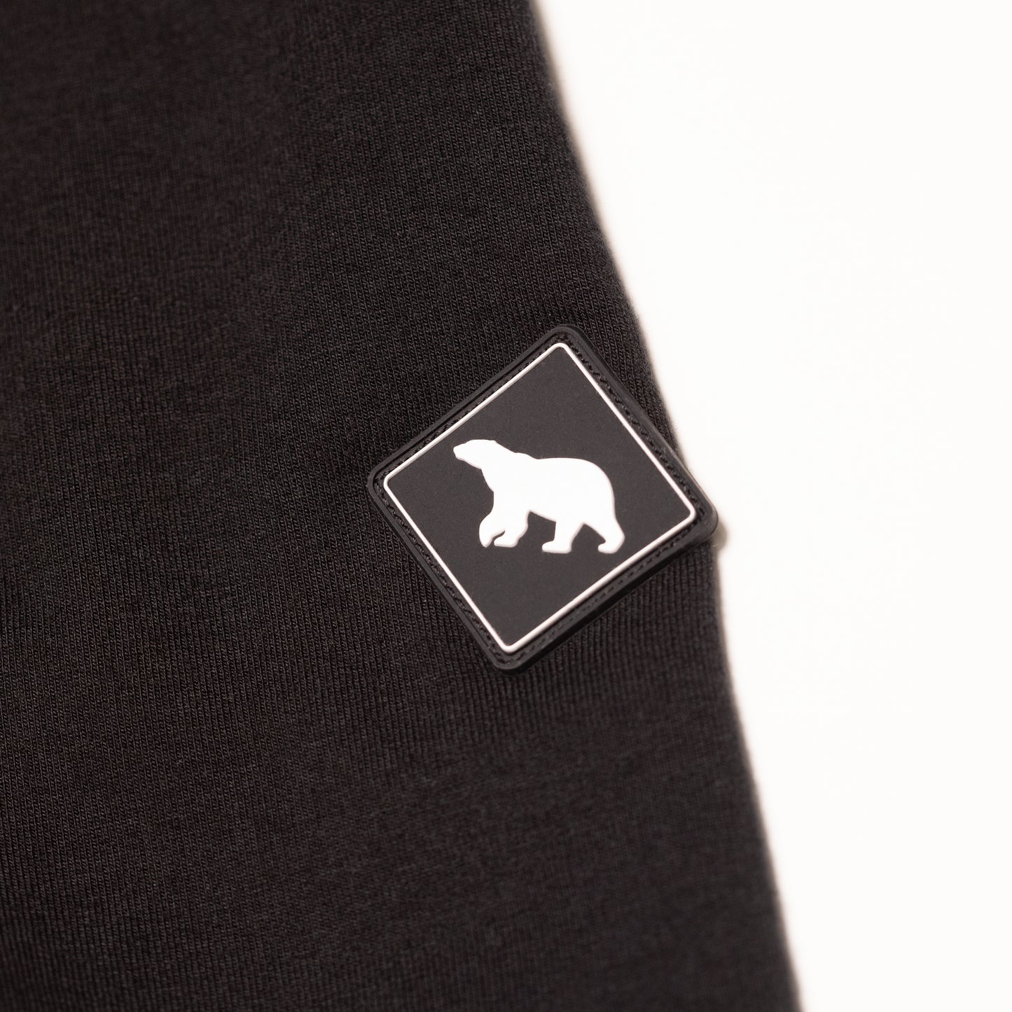 Black Polar Bear Crossing Tencel French Terry Hoodie