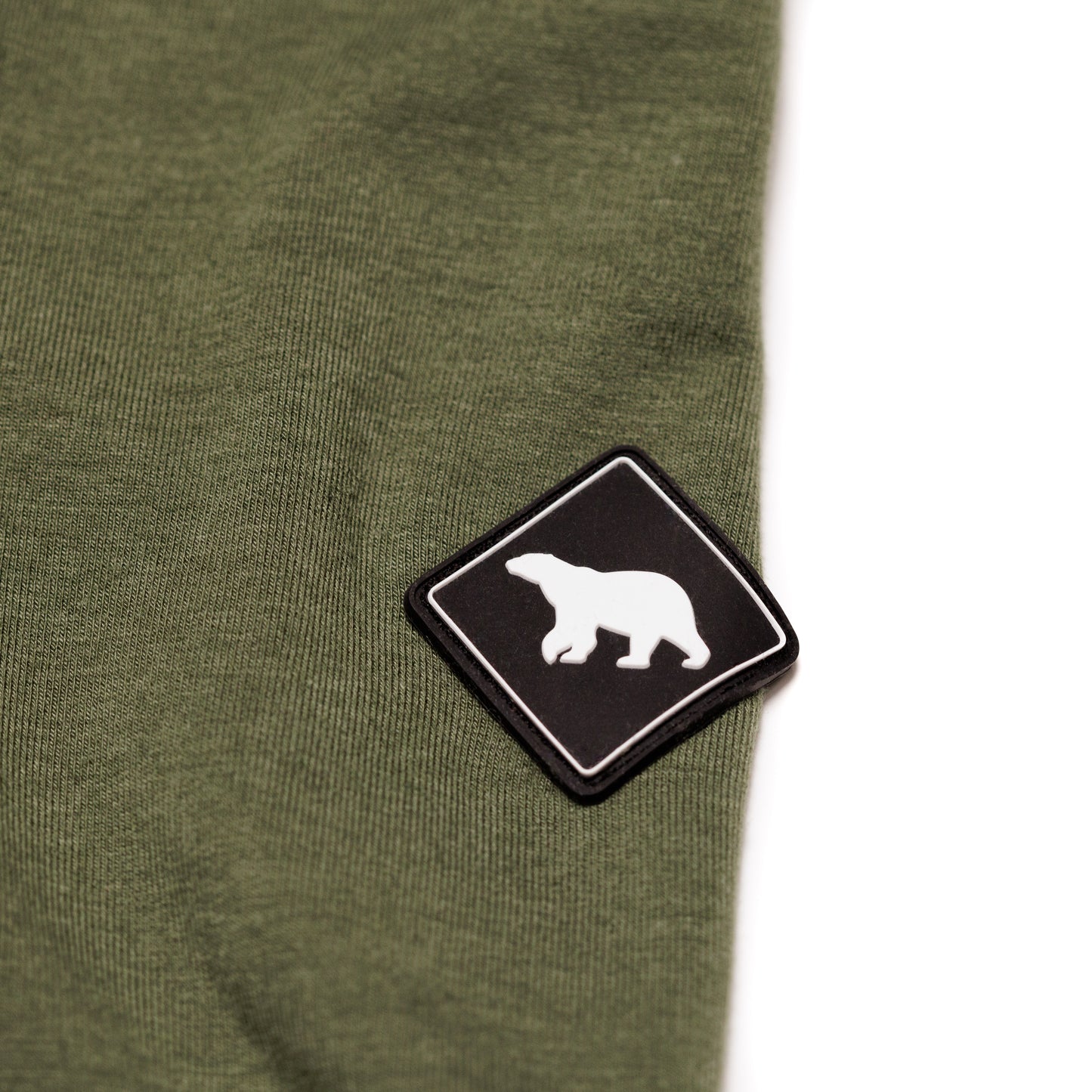 Moss Green Polar Bear Crossing Tencel French Terry Hoodie